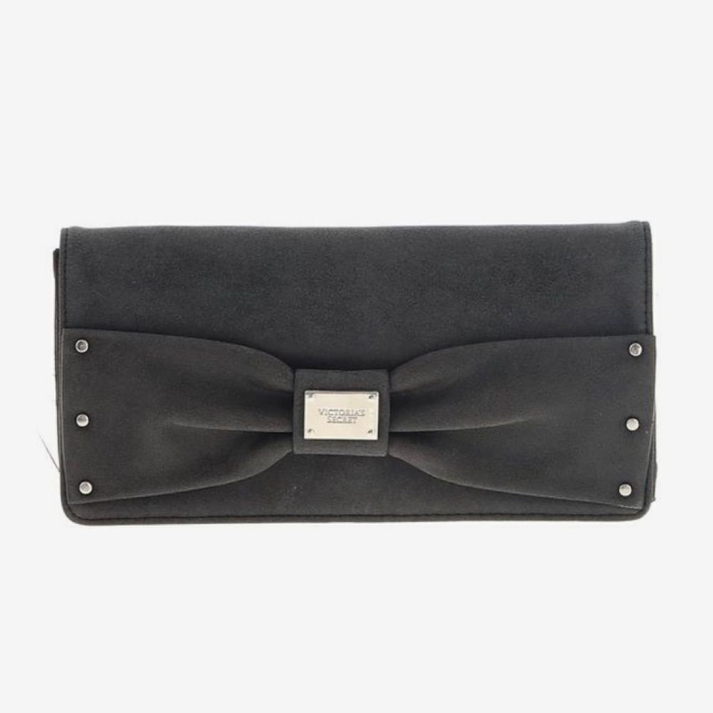 Victoria’s Secret Dark Grey/Black Faux Suede Clutch Bag New With Tags